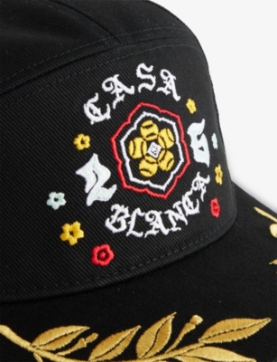 Casablanca Mens Black Emblem Brand-embroidered Cotton Cap In Black