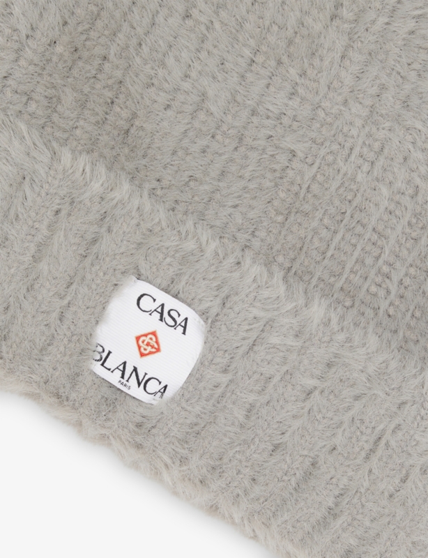Logo-Patch Square Knitted Beanie Hat