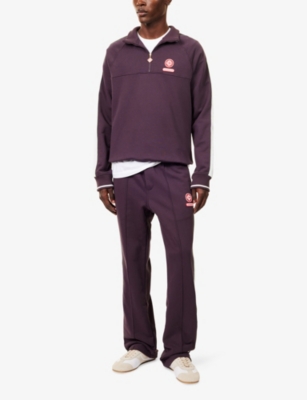 Casablanca Mens Laurel Logo-patch Cotton Sweatshirt Aubergine In Purple