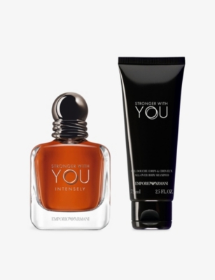 Giorgio Armani Womens Stronger With You Intensely Eau De Parfum And Shower Gel Set