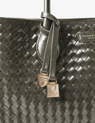 ASPINAL OF LONDON: London Woven Leather Tote Bag