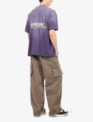 Represent Mens Plum Patron The Club Crewneck Cotton-jersey T-shirt Xl In Purple