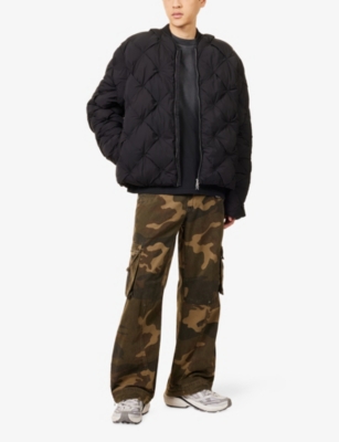 Represent Mens Jet Black Pillow Quilted Puffer Jacket Xl In Multi