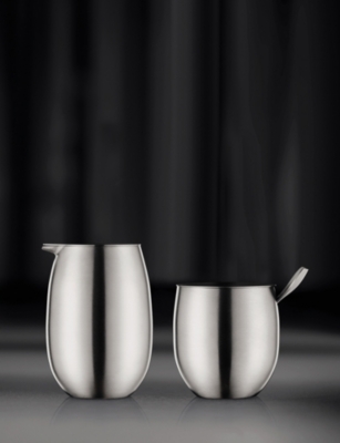 Bodum Matt Chrome Columbia Sugar And Creamer Stainless Steel Set In Silver