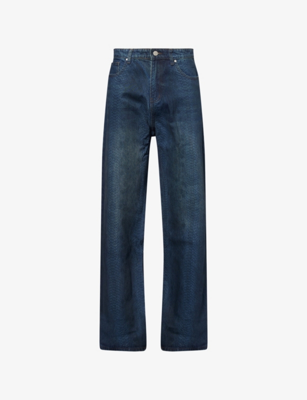 Lax Snake Straight-Leg Denim Jeans