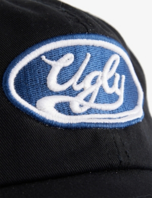Basketcase Mens Black Ugly Embroidered Cotton Baseball Cap In Black