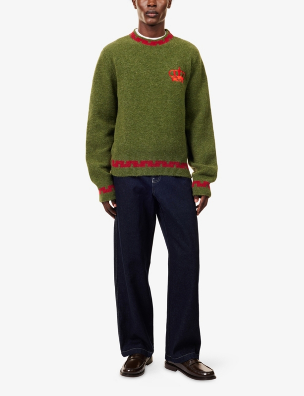 Meander Embroidered-Logo Knit Jumper
