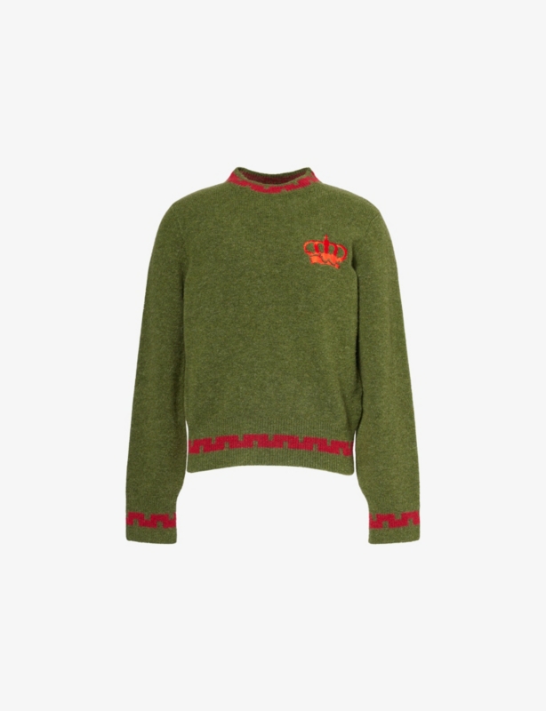 Meander Embroidered-Logo Knit Jumper