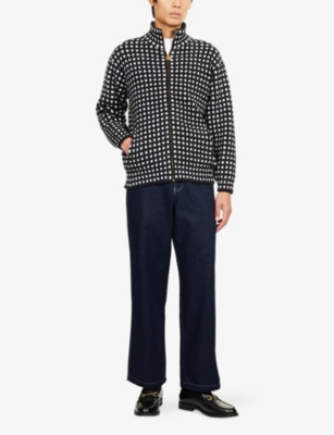 Thames Mens Black Lanceros Dot-print Cotton-blend Track Jacket In Multi