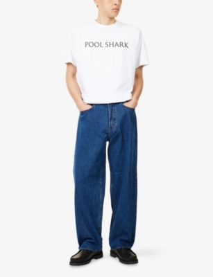 Thames Mens White Pool Shark Text-print Cotton-jersey T-shirt Xl In White