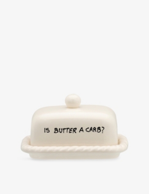Anna + Nina Black Is Butter A Carb Ceramic Butter Dish In Neutral