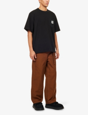 Sacai Black Cotton T-shirt In Black