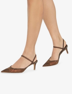 Dune Womens Brown Synthetic Charismatic Mesh Sling-back Courts Eur 40 / 7 Uk In Brown