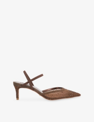 Dune Womens Brown Synthetic Charismatic Mesh Sling-back Courts Eur 40 / 7 Uk In Brown