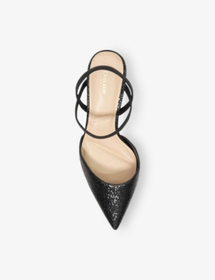 Dune Womens Black Black Synthetic Classical Pointed-toe Faux-leather Heels Eur 36 / 3 Uk In Black