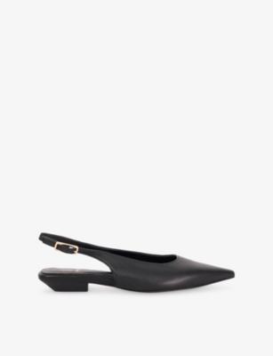 Womens Dune Hostess Leather Heeled Sling-Back Courts