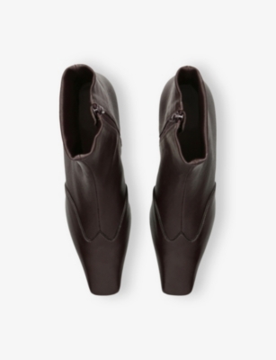 Khaite Cowboy Boots With Square Toe And Low Heel In Brown