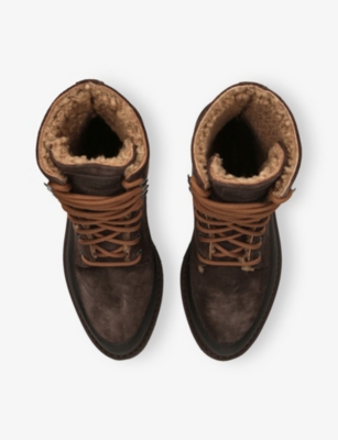 Le Monde Beryl Dolomite Suede Lace-up Boots In Brown