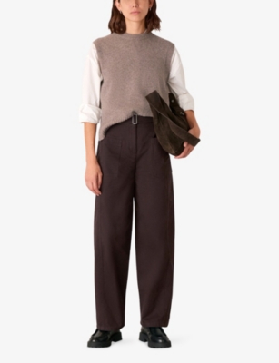 WHISTLES: Barrel-Leg Belted-Waist Cotton Trousers