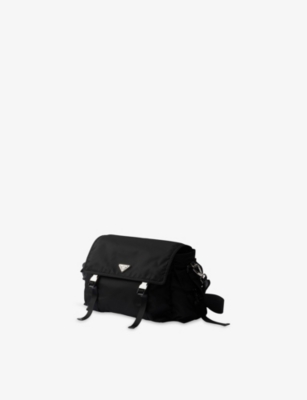 Prada Mens Black Explore Re Nylon Woven Bag In Black
