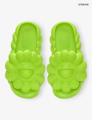 Ohana Hatake Womens Lime Zest Full Bloom Foam Slides Eur 39 / 5 Uk In Green