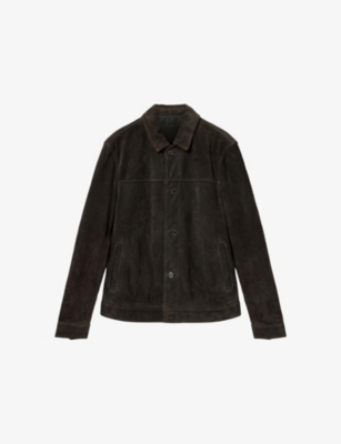 Allsaints: Nates Button-Down Suede Jacket