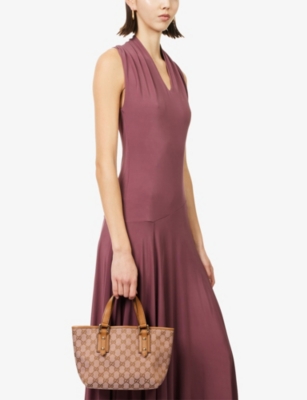 RESELFRIDGES: Pre-Loved Gucci Canvas Top-Handle Bag