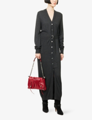 Isabel Marant Womens Anthracite Constance Robe Knitted Maxi Dress In Gray