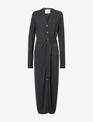 Isabel Marant Womens Anthracite Constance Robe Knitted Maxi Dress In Gray
