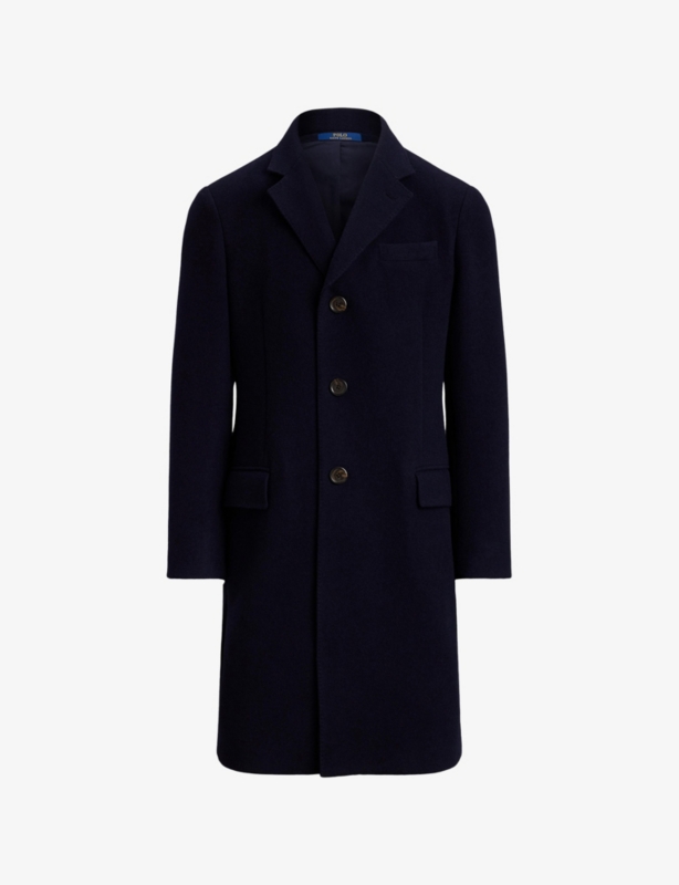 Collared Single-Breasted Wool-Blend Coat