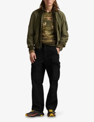 Polo Ralph Lauren Mens Polo Black Relaxed-fit Cotton Cargo Trousers In Blue