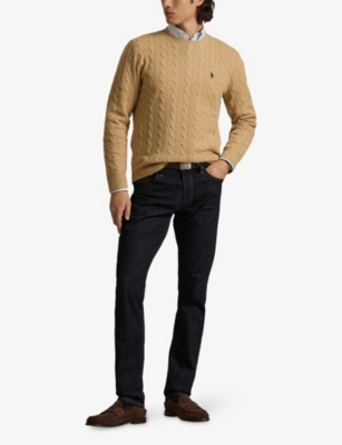 POLO RALPH LAUREN: Crewneck Cable-Knit Wool And Cashmere Jumper
