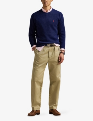 POLO RALPH LAUREN: Crewneck Logo-Embroidered Wool And Alpaca-Blend Jumper