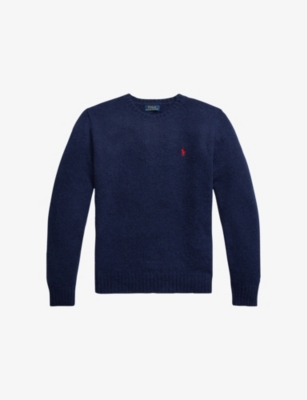 POLO RALPH LAUREN: Crewneck Logo-Embroidered Wool And Alpaca-Blend Jumper