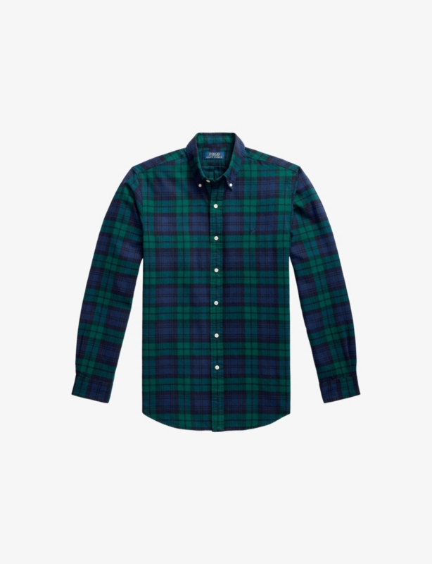 Checked Logo-Embroidered Cotton Shirt