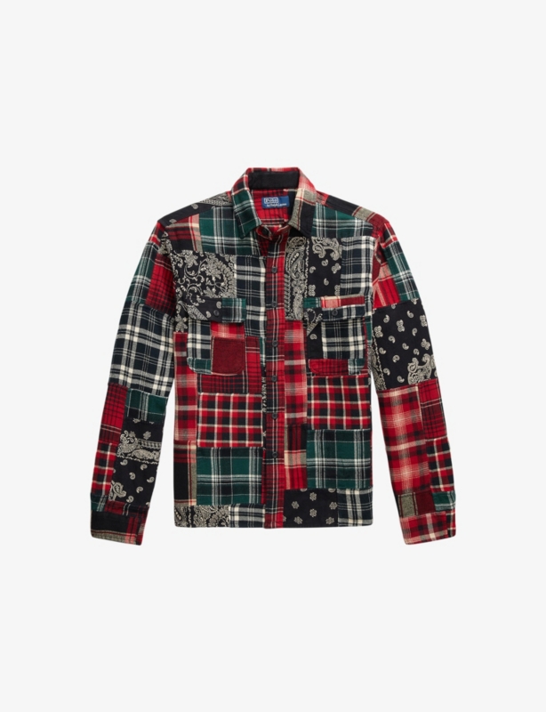 Patchwork Regular-Fit Cotton Overshirt