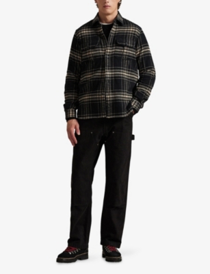 Polo Ralph Lauren Mens 7000 Black Cream Checked Brushed Cotton Shirt Xl In Black