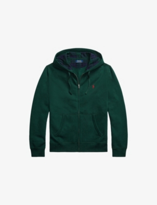 POLO RALPH LAUREN: Zipped Logo-Embroidered Cotton-Blend Hoody