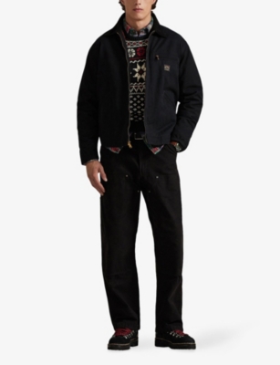 Polo Ralph Lauren Mens Cooper Landing Zipped Contrast-collar Cotton Field Jacket In Multi