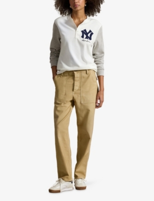 POLO RALPH LAUREN: Yankees Branded Cotton-Jersey Henley Shirt