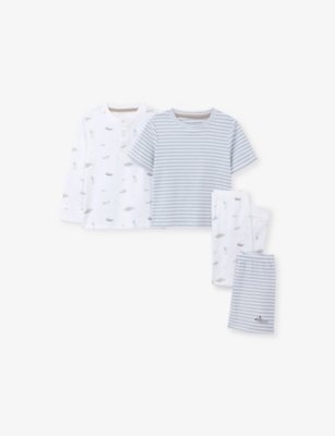 The Little White Company: Lakehouse & Stripe-Print Set of Two Cotton Pyjamas 2-12 Years