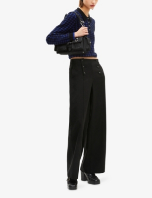 THE KOOPLES: Button-Embellished Straight-Leg High-Rise Woven Trousers