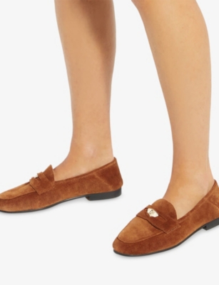 DUNE: Greek Flat Suede Loafers