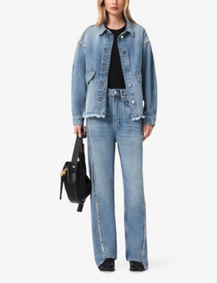 ALLSAINTS: Frankie Stud Wide-Leg Jeans