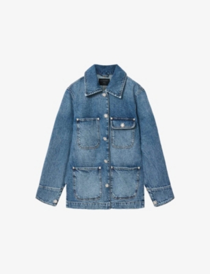 Allsaints: Bex Crystal-Stud Relaxed-Fit Denim Jacket
