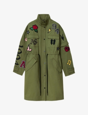 Allsaints: Ariaa Patch-Detail Cotton Parka Jacket