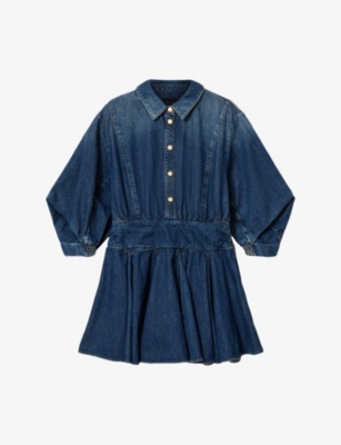 Allsaints: Arlo Button-Down Denim Mini Dress