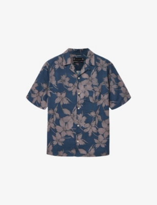 Allsaints: Parterre Graphic-Print Short-Sleeve Cotton Shirt