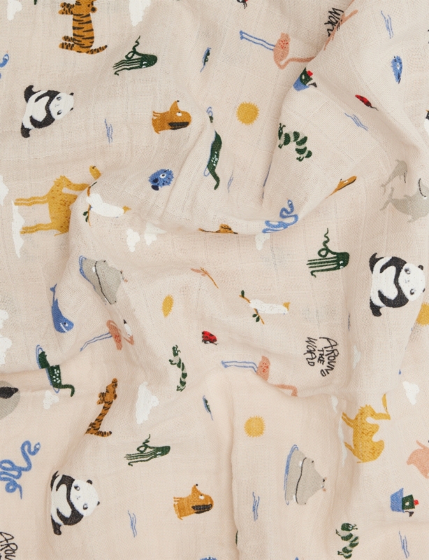 Printed Cotton Muslin Swaddle
