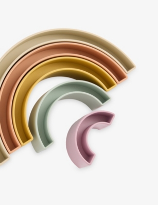 MUSHIE + FRIGG: Rainbow 5 Piece Plastic Stacking Toy